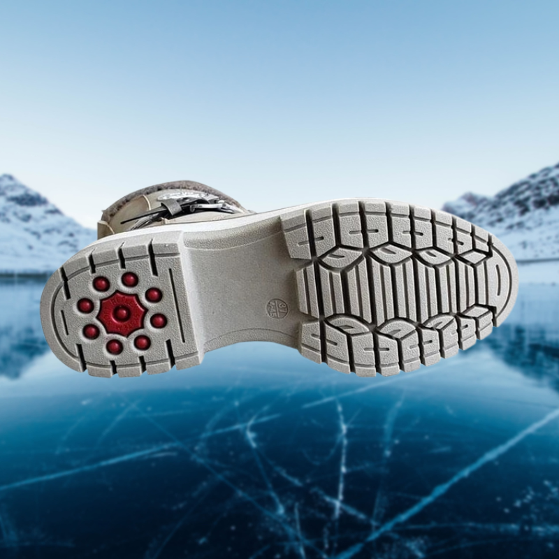 Women's winter boots with knitted cuff and zipper 