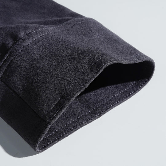 Men's casual jacket with stand-up collar and button placket 