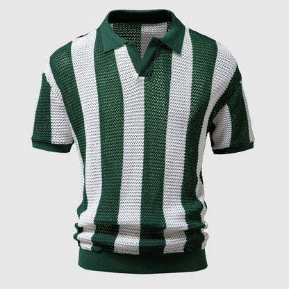 Strick-Poloshirt für Herren mit offenem Kragen