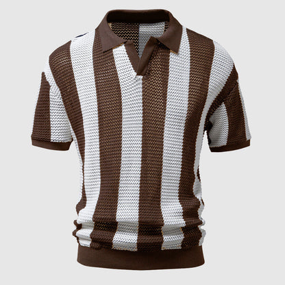 Strick-Poloshirt für Herren mit offenem Kragen