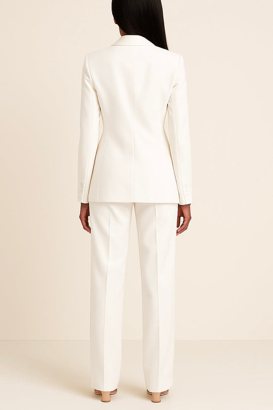 Women's Blazer and Trousers Set with Classic Design 