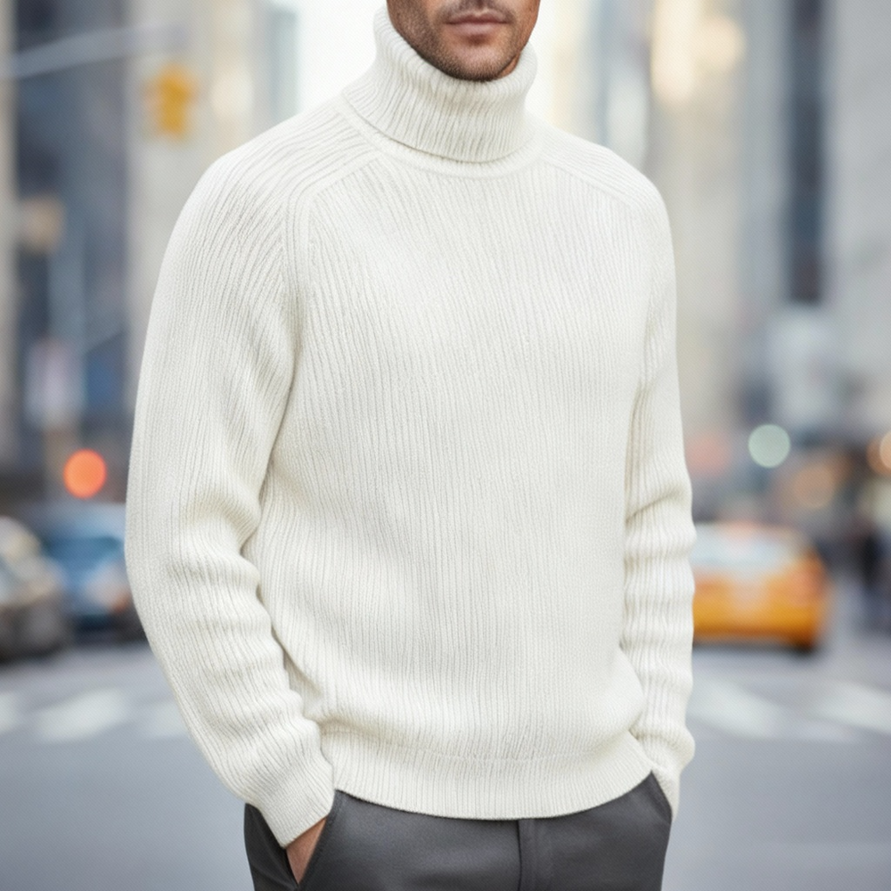 Men's roll-neck sweater with a clean design