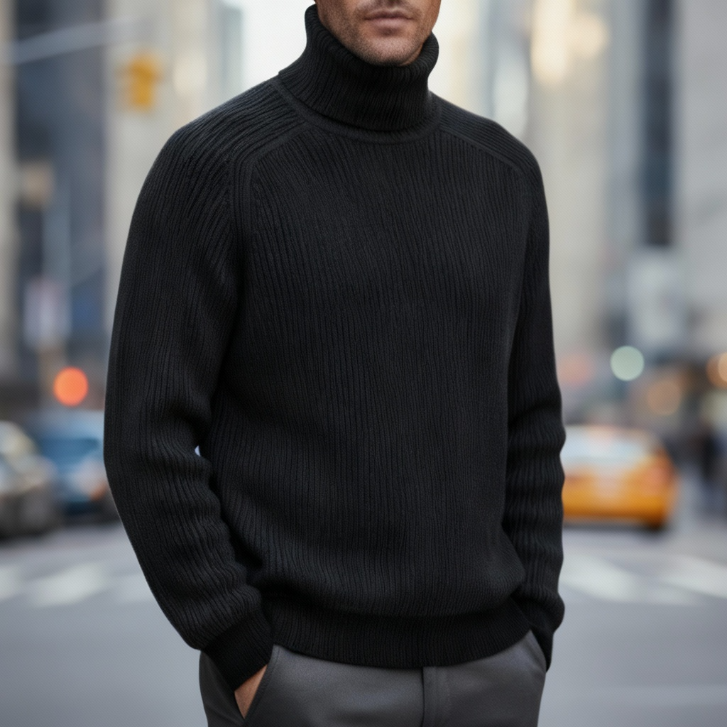 Men's roll-neck sweater with a clean design