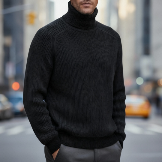 Men's roll-neck sweater with a clean design