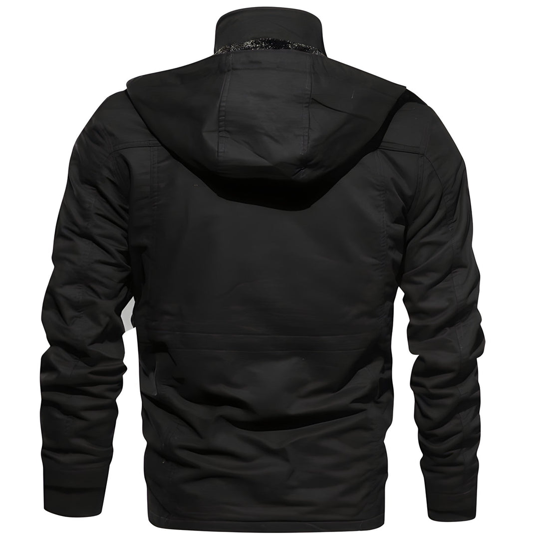 Men's Military Jacket with Multiple Pockets