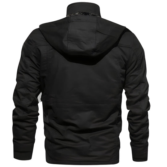 Men's Military Jacket with Multiple Pockets