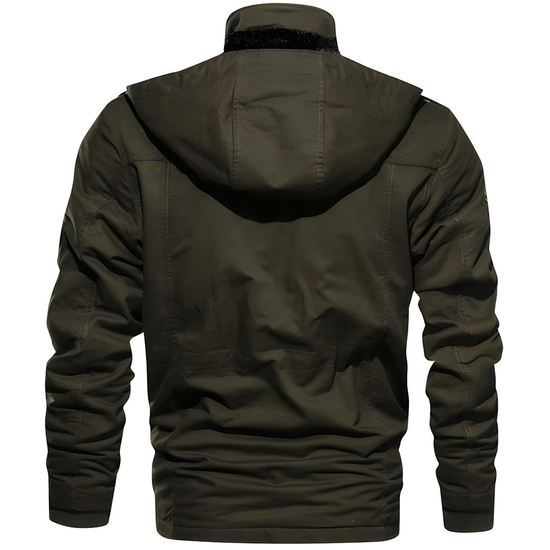 Men's Military Jacket with Multiple Pockets