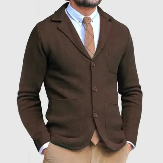 Men's knitted blazer with classic design 