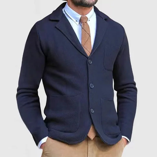 Men's knitted blazer with classic design 