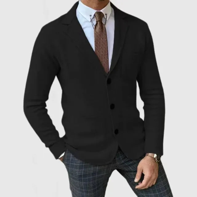 Men's knitted blazer with classic design 