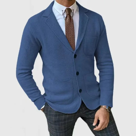 Men's knitted blazer with classic design 