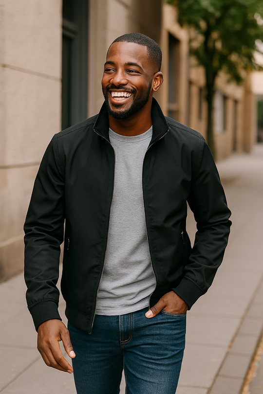 Men's Slim Fit Bomber Jacket for Spring and Autumn