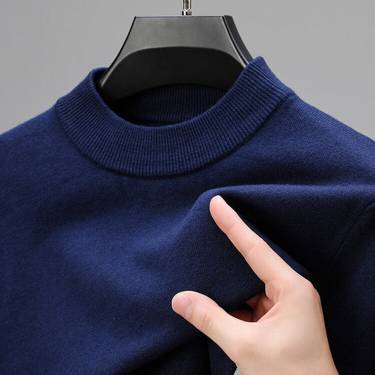 Men's sweater with elegant hem and classic cut