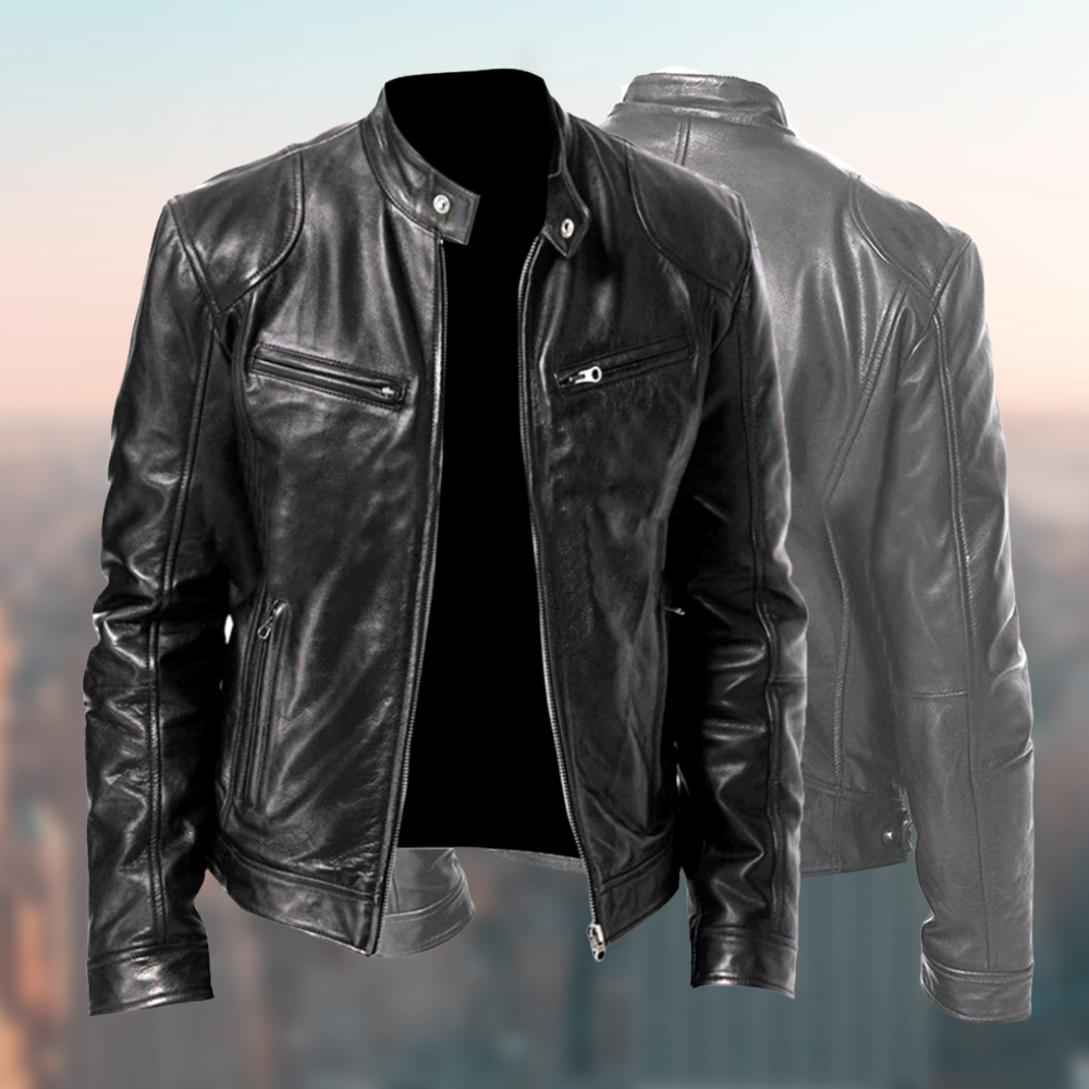 Men's jacket made of smooth material with a classic cut 