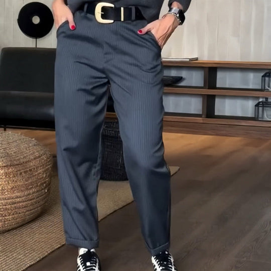 Women's Striped Elegant Suit Trousers