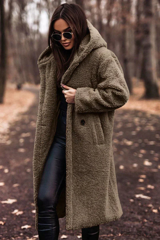 Women's Long Coat with Cozy Fabric