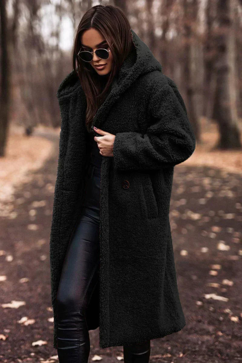 Women's Long Coat with Cozy Fabric
