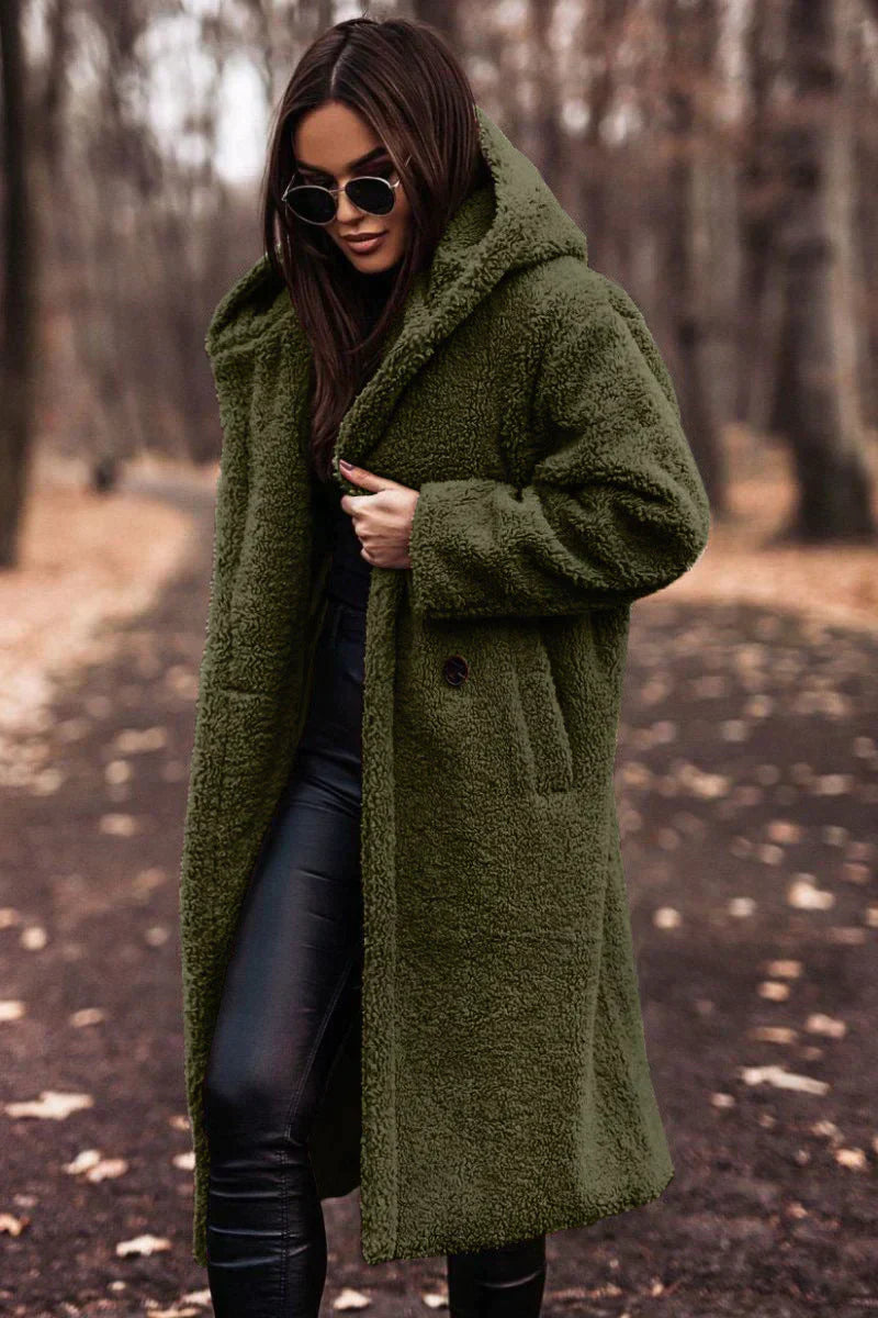 Women's Long Coat with Cozy Fabric