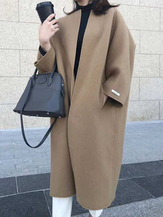 Women's Long Coat with Classic Design 