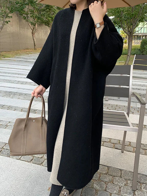 Women's Long Coat with Classic Design 
