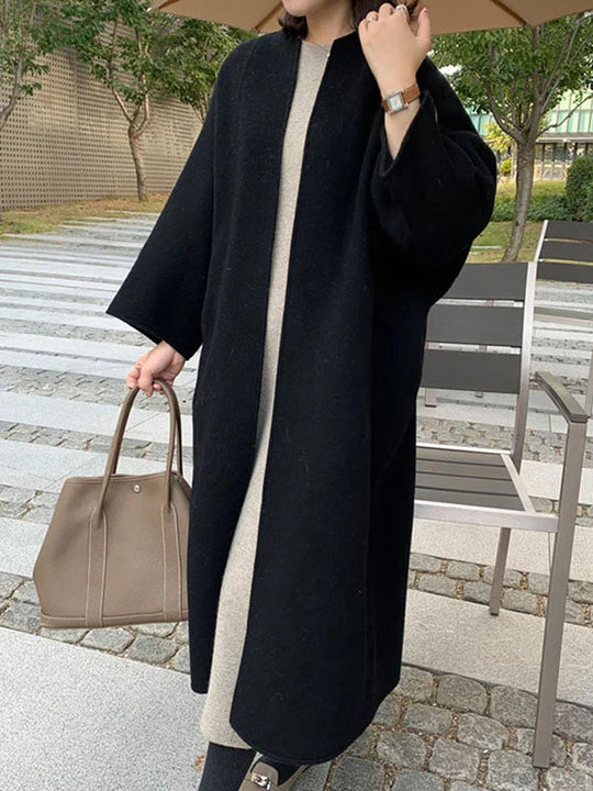 Women's Long Coat with Classic Design 