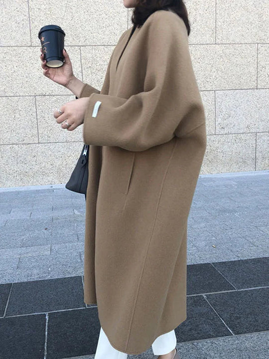 Women's Long Coat with Classic Design 