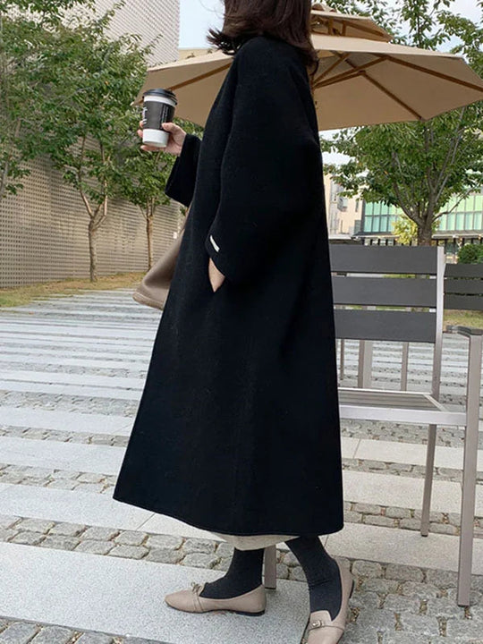 Women's Long Coat with Classic Design 