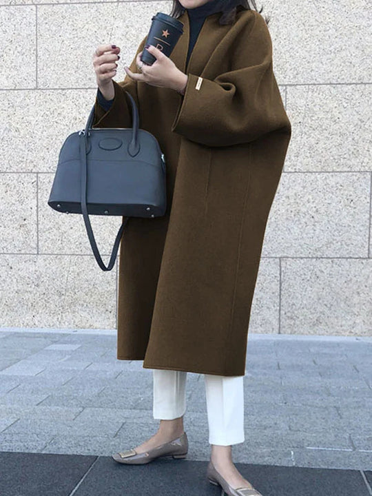 Women's Long Coat with Classic Design 