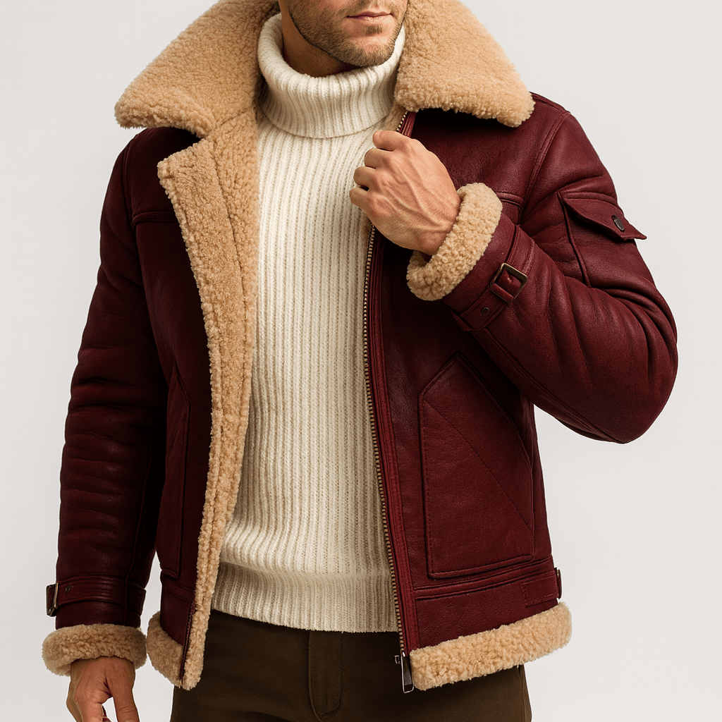 Herren Lederjacke Klassischer Schnitt