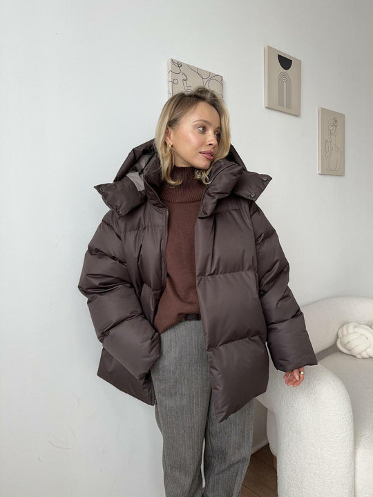 Women's Puffer Jacket with Classic Design for Winter