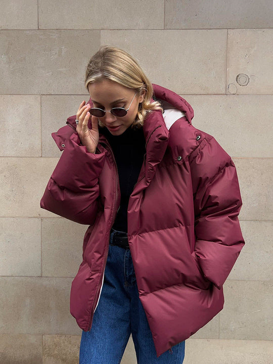 Women's Puffer Jacket with Classic Design for Winter