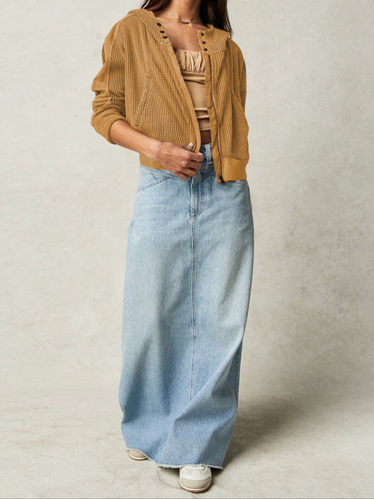 Women's hooded jacket with textured pattern