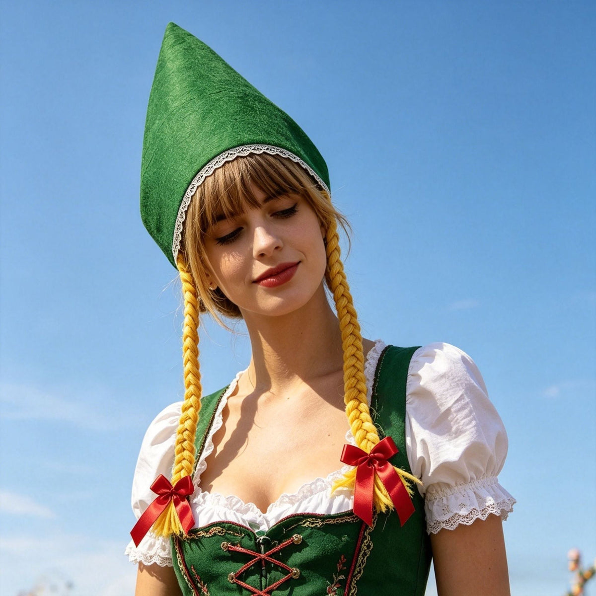 Elegante Trachtenhaube passend zu einem Dirndl