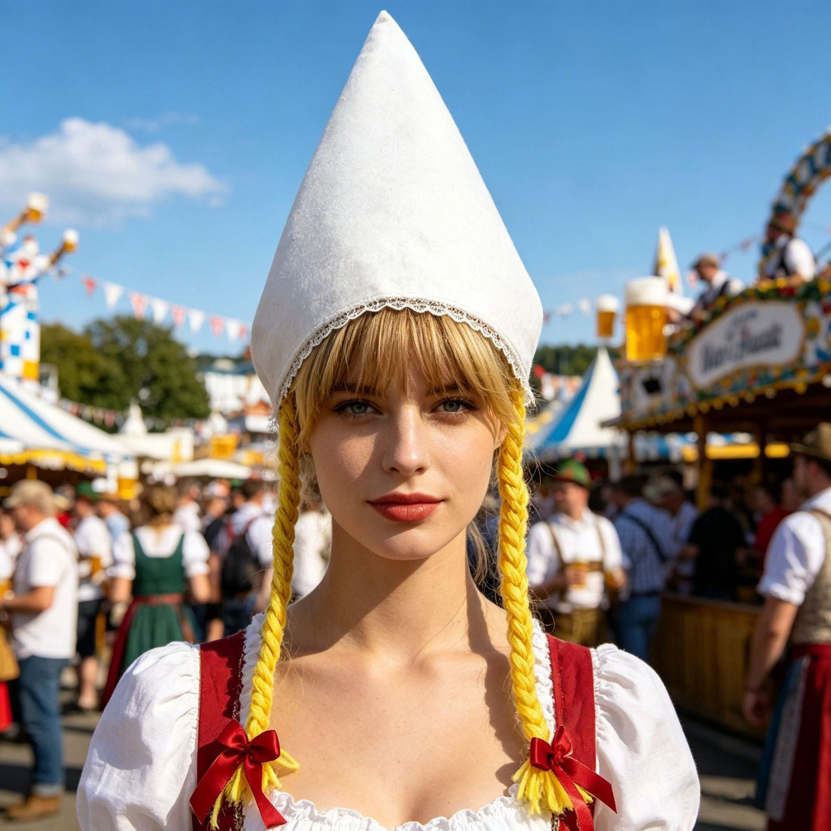 Klassische Damen-Trachtenhaube für Oktoberfest und Volksfest