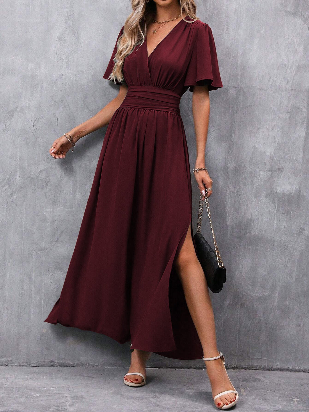 Women's Maxi Wrap Dress with Boho Design and Summer Style