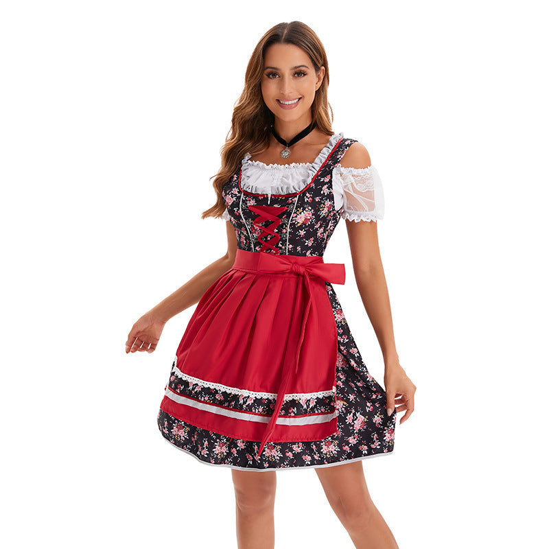 Detailansicht der Schnürung am Damen-Kurzdirndl