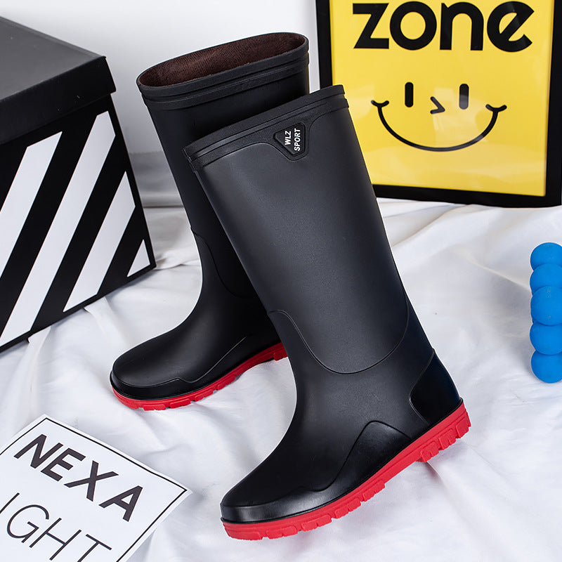 Herren Mittelhohe Wasserdichte Gummistiefel Mit Profilsohle