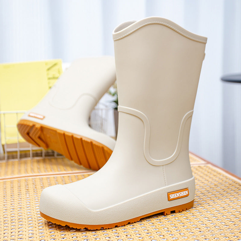 Damen mittelhohe Gummistiefel mit wasserdichter Oberfläche