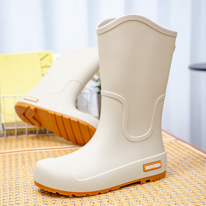 Damen mittelhohe Gummistiefel mit wasserdichter Oberfläche