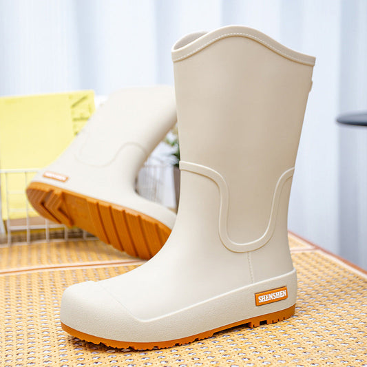 Damen mittelhohe Gummistiefel mit wasserdichter Oberfläche