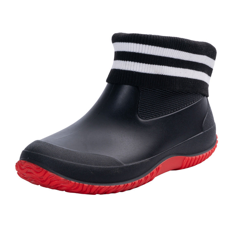 Wasserdichte Herren Kurzschaft Gummistiefeletten Mit Profilsohle
