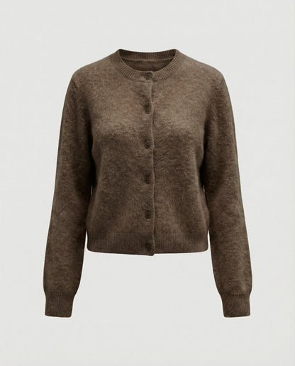 Damen Strickcardigan Aus Weichem Gebürstetem Kaschmir
