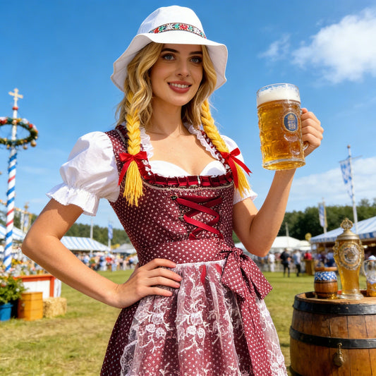 Traditionelles Dirndlkleid für Damen mit Rüschenbluse