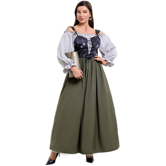 Damen-Trachtenkleid mit romantischem Oberteil und fließendem Rock in der Gesamtansicht