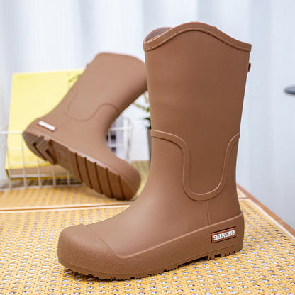 Seitliche Ansicht der mittelhohen Damen-Gummistiefel