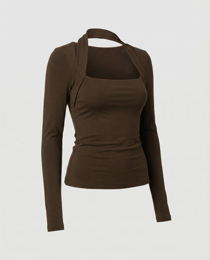 Schwarzes Damen-Langarmshirt als kombinationsstarkes Basic