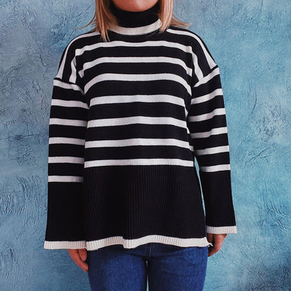 Detailansicht des Strickmusters am Pullover