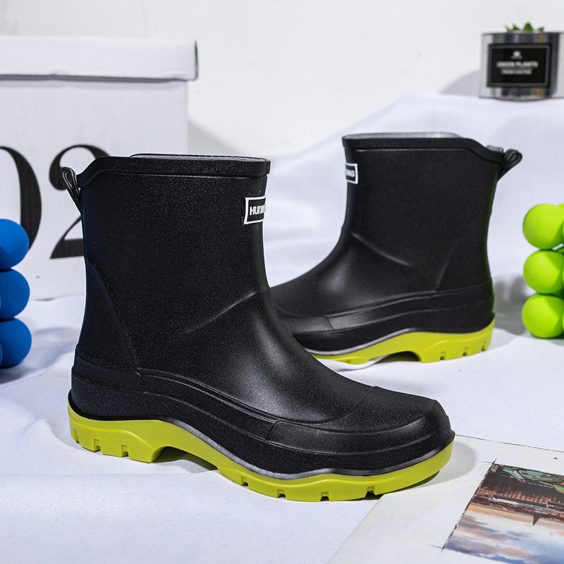 Seitliche Ansicht der wasserdichten Damenstiefel