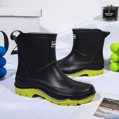 Seitliche Ansicht der wasserdichten Damenstiefel