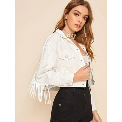 Lässige Fransenjacke für moderne Damen-Outfits